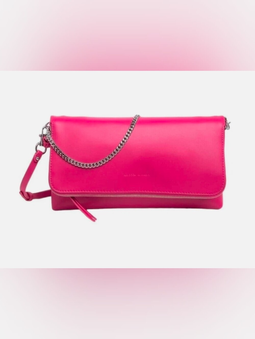 Rebecca Minkoff crossbody. Acid pink. 7" tall 11" wide. BNWT